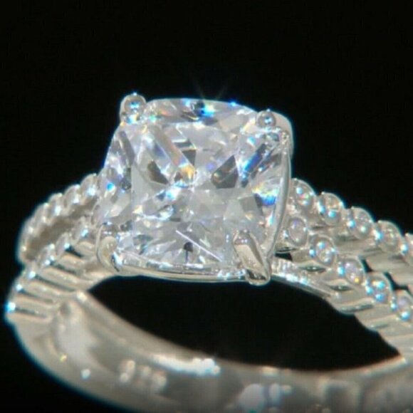 White Cubic Zirconia Rhodium Over Sterling Silver Ring 4.25ctw Size 8 - Picture 5 of 8